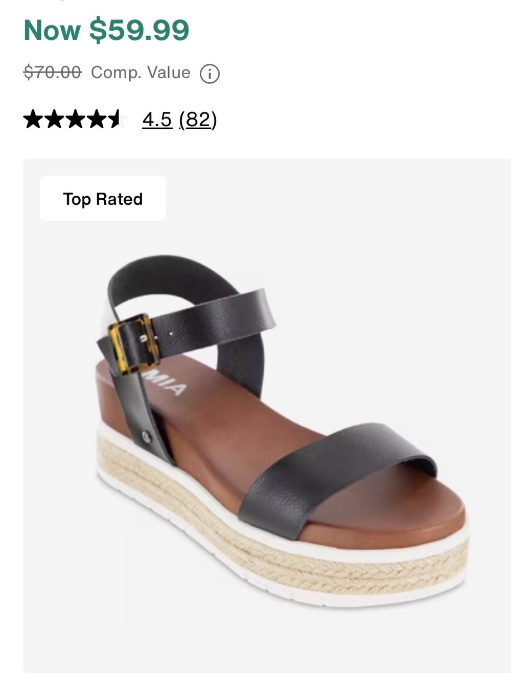 MIA Black and Brown Platform Ankle-Strap Sandals - Picture 4 of 5